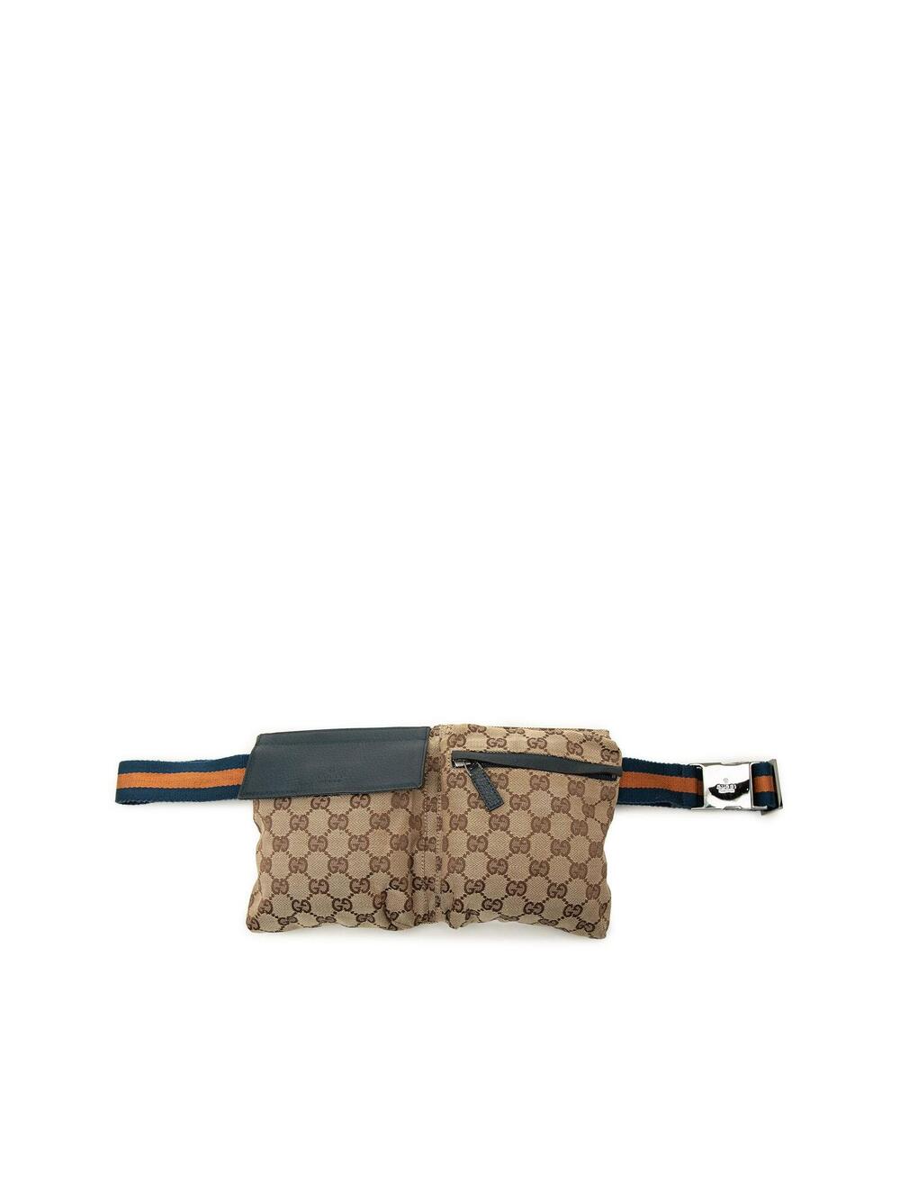 Gucci Gg Canvas Web Double Pocket Belt #360003G63B